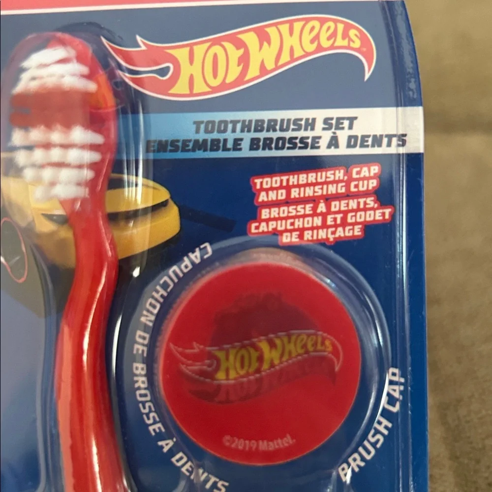 Hot Wheels brush buddies toothbrush set with cup and Blippi brush set - boys